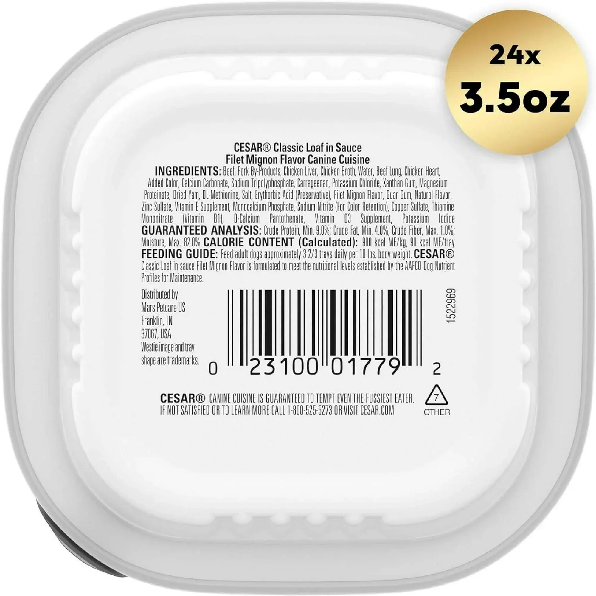 CESAR Soft Wet Dog Food Classic Loaf in Sauce Filet Mignon Flavor, 3.5 oz. Easy Peel tray - Image 10