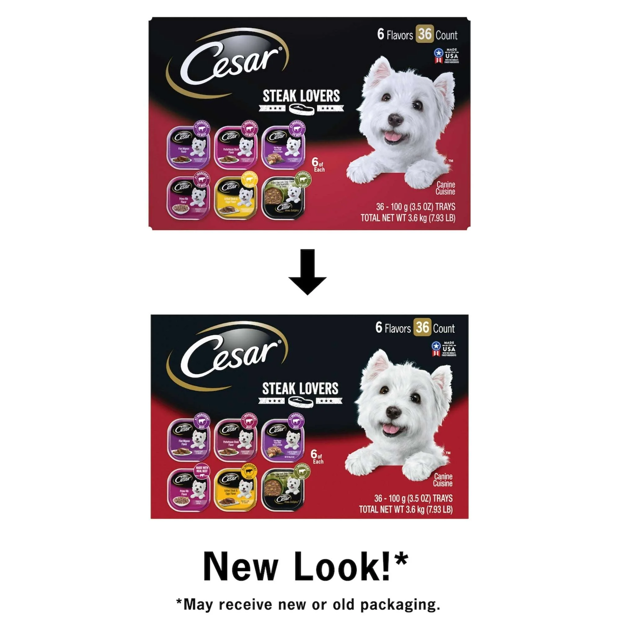 Cesar Steak Lovers Wet Dog Food Variety Pack, 3.5 Oz Trays (36 Pack) - Image 6