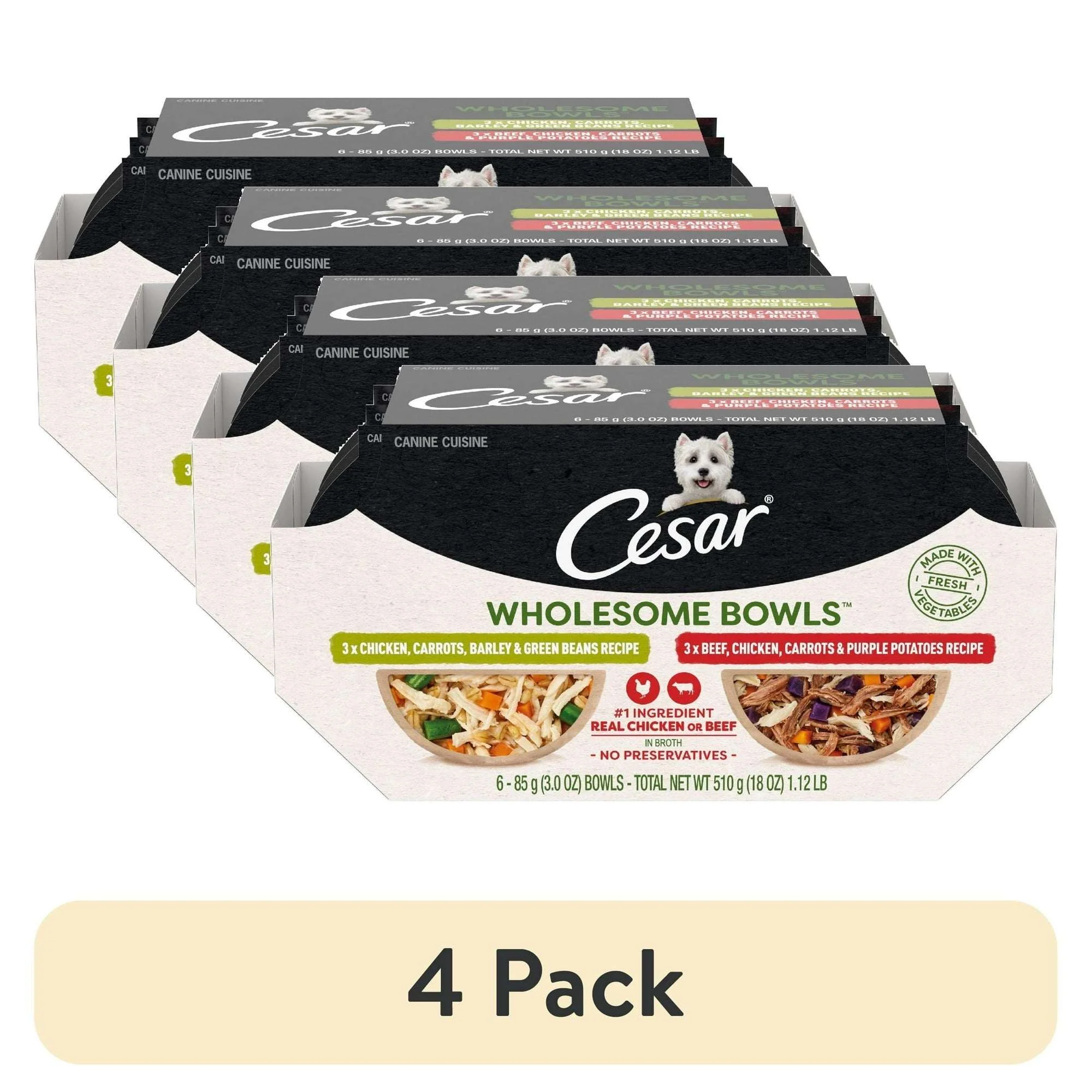 Cesar Wholesome Bowls Broth Wet Dog Food Variety Pack, 3 Oz Bowls (6 Pack) - Image 8
