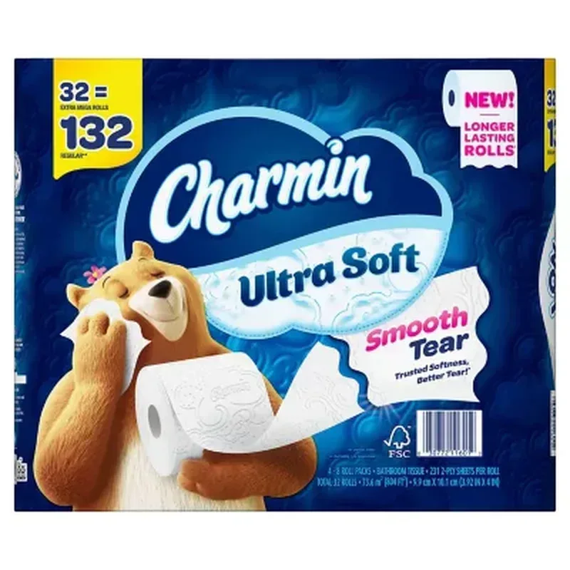 Charmin Ultra Soft Toilet Paper Extra Mega Rolls (231 Sheets/Roll, 32 Rolls) - Image 10