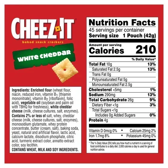 Cheez-It White Cheddar Baked Snack Cracker, 1.5 oz, 45-count - Image 3