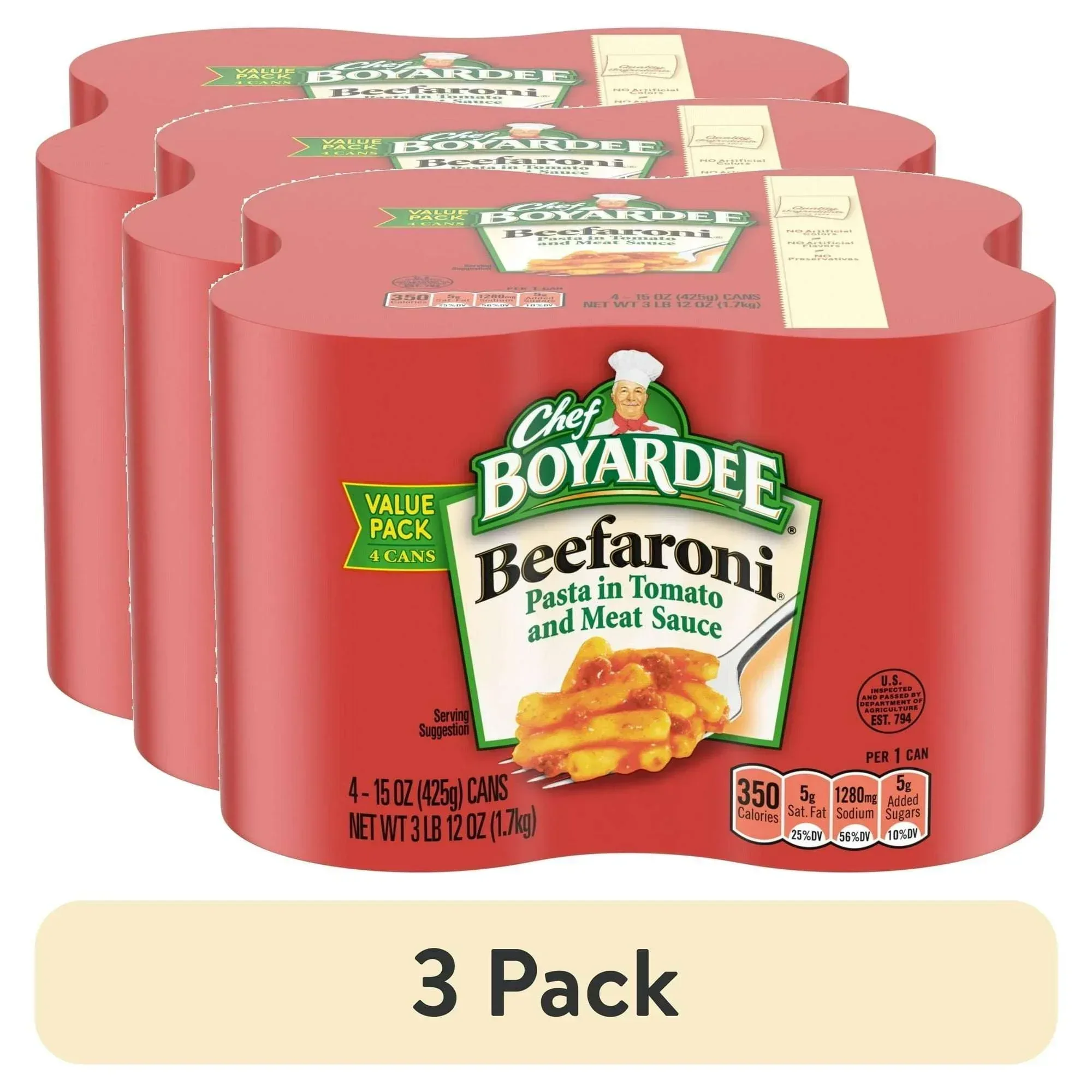 Chef Boyardee Beefaroni in Tomato and Meat Sauce, Ready-to-Eat Meal, 15 oz. Can (Pack of 4) - Image 7