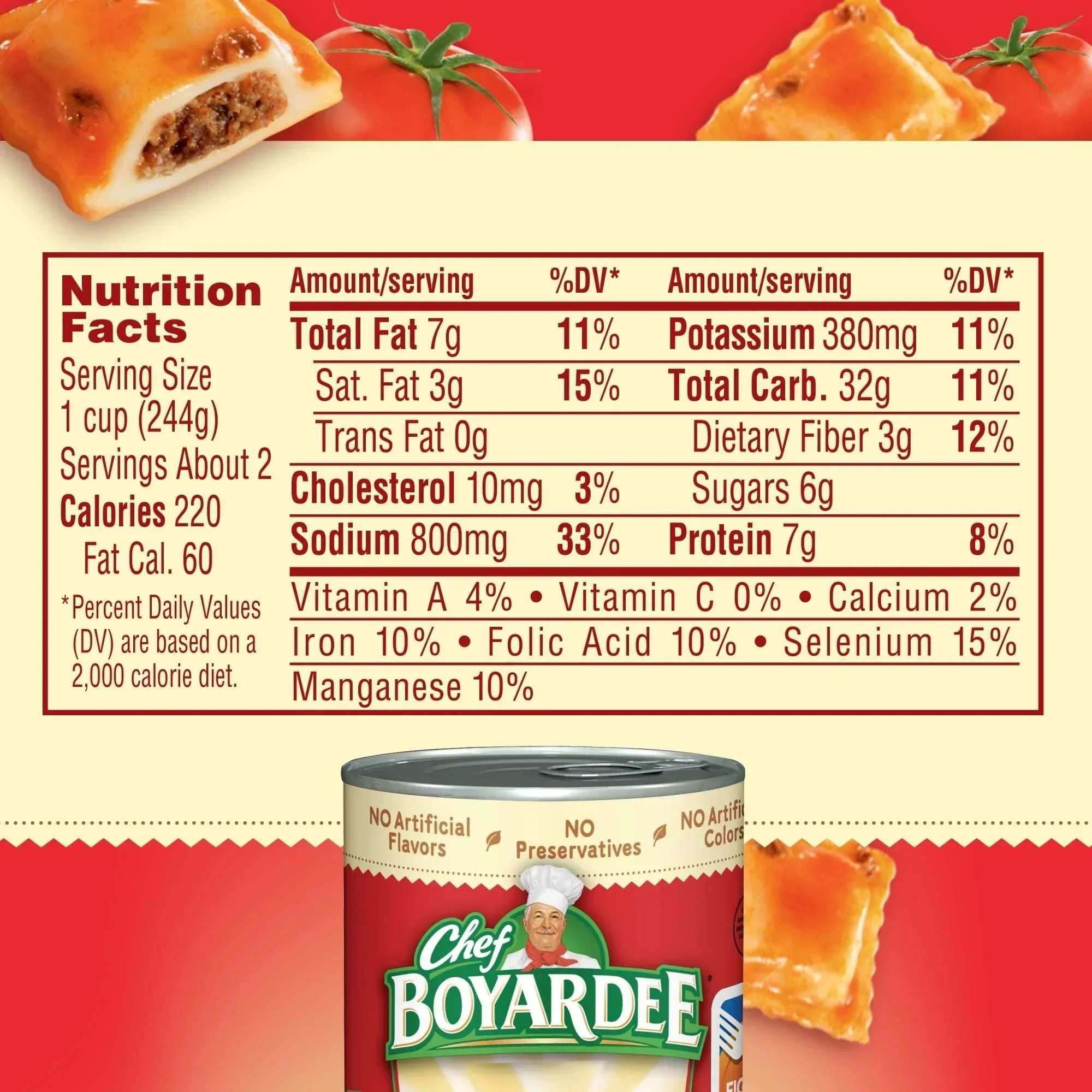 Chef Boyardee Mini Ravioli, Beef Ravioli in Pasta Sauce, Ready-to-Eat Meal, 15 oz. Can - Image 5