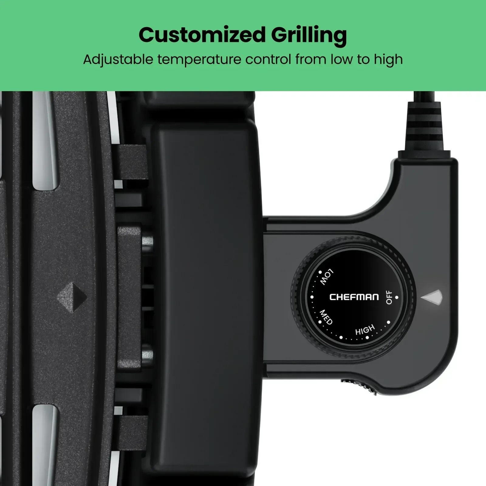 Chefman 6 Serving Electric Indoor Grill, w/ Temperature Control, Smokeless, Stainless Steel - Image 5