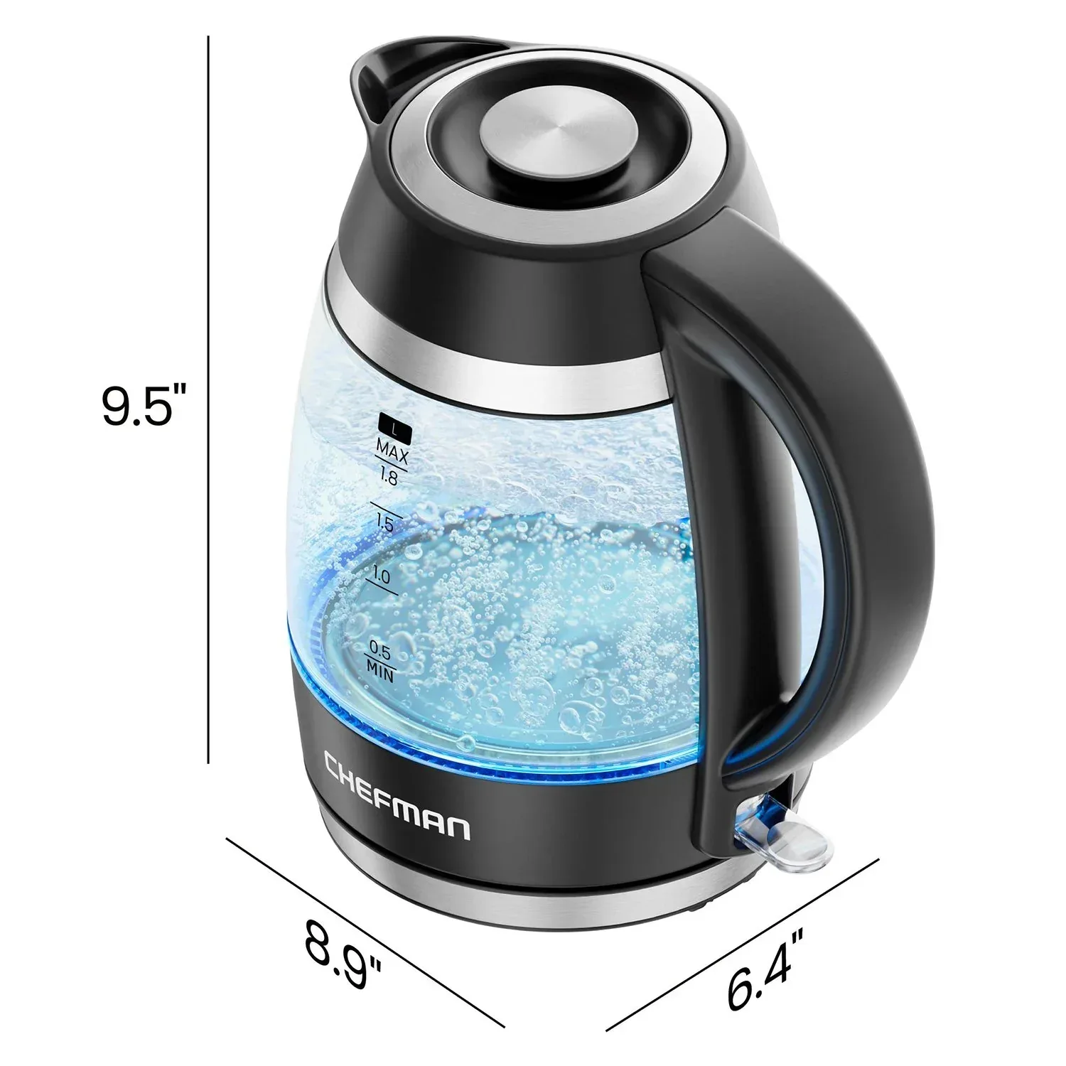 Chefman Fast-Boil 1.8L Electric Kettle, 1500W with Removable Tea Infuser - Image 8