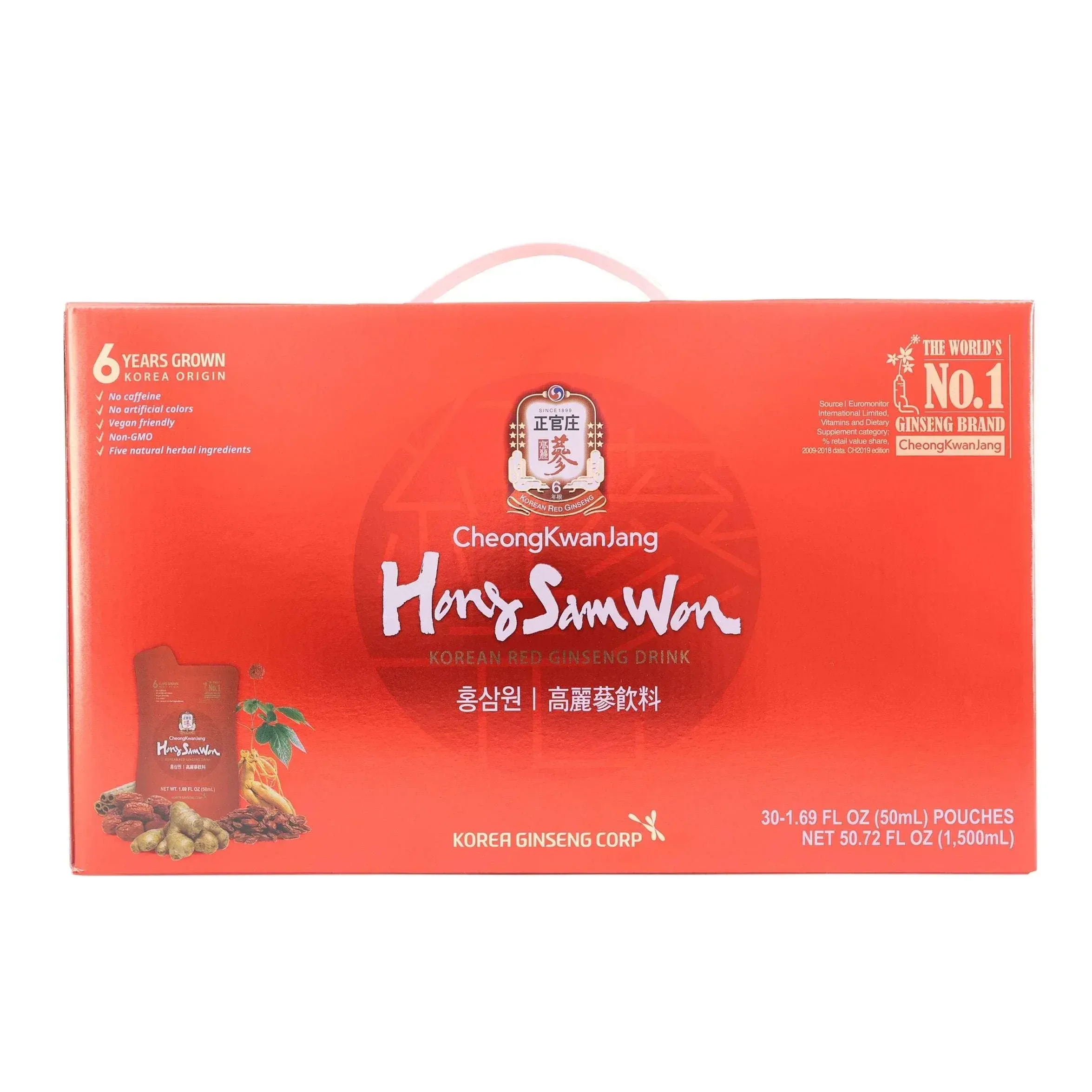 CheongKwanJang Hong Sam Won Red Ginseng Drink, 1.69 fl oz, 30-Count - Image 2