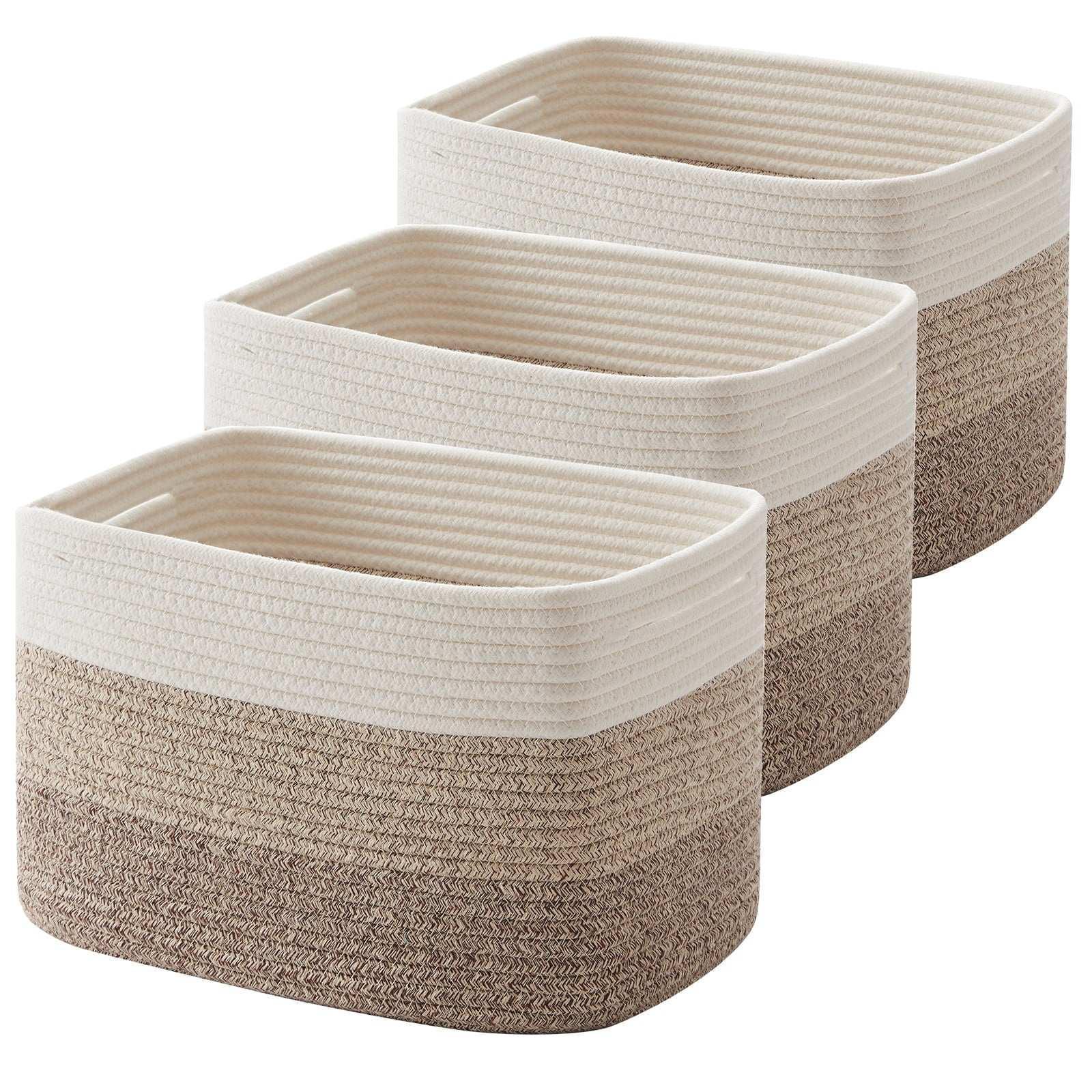 CHERISHGARD Storage Basket, Laundry Basket 3 Pieces, Woven Baskets for Storage for Toys, Towel - Image 10