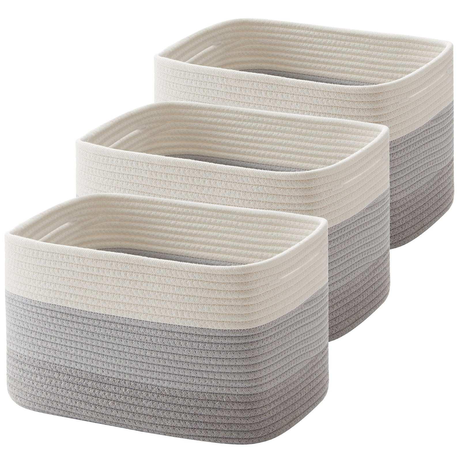 CHERISHGARD Storage Basket, Laundry Basket 3 Pieces, Woven Baskets for Storage for Toys, Towel - Image 9
