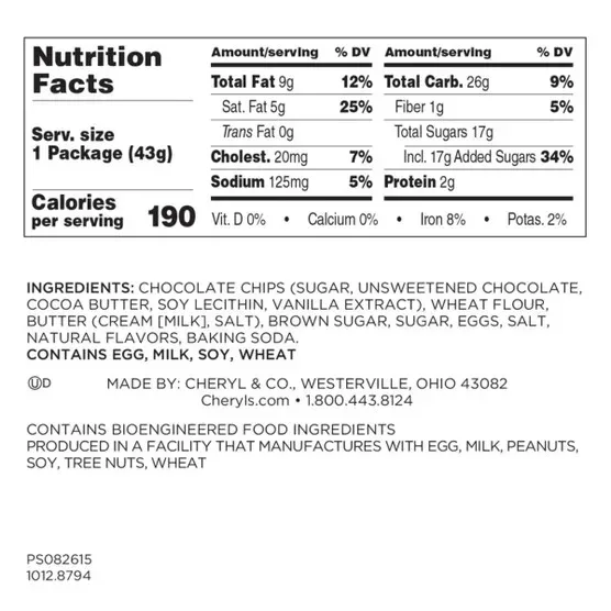 Cheryl's Chocolate Chip Cookie Box, 1.5 oz., 35-count - Image 4