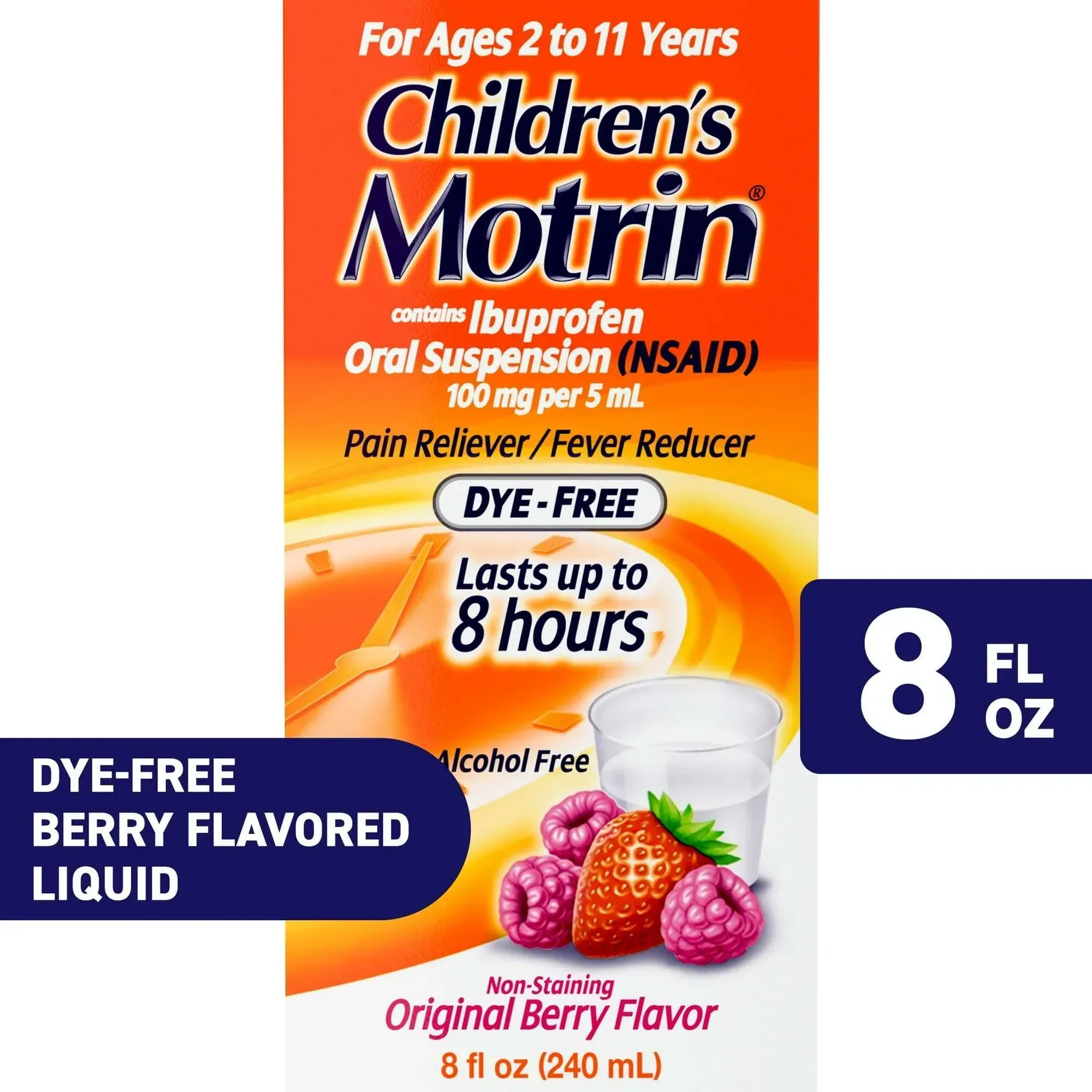 Children’s Motrin Ibuprofen Kids Medicine, Berry Flavored, 4 fl oz - Image 8