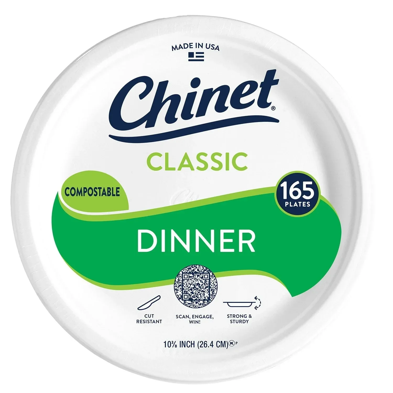 Chinet Classic 10.375" Dinner Plates, 165 ct.