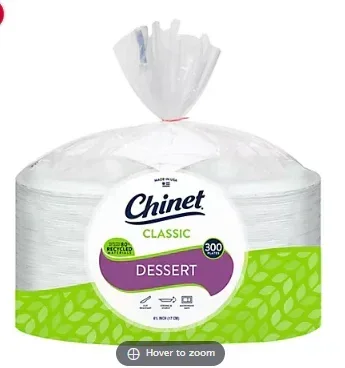 Chinet Classic 6.75" Dessert Plate, 300 ct.