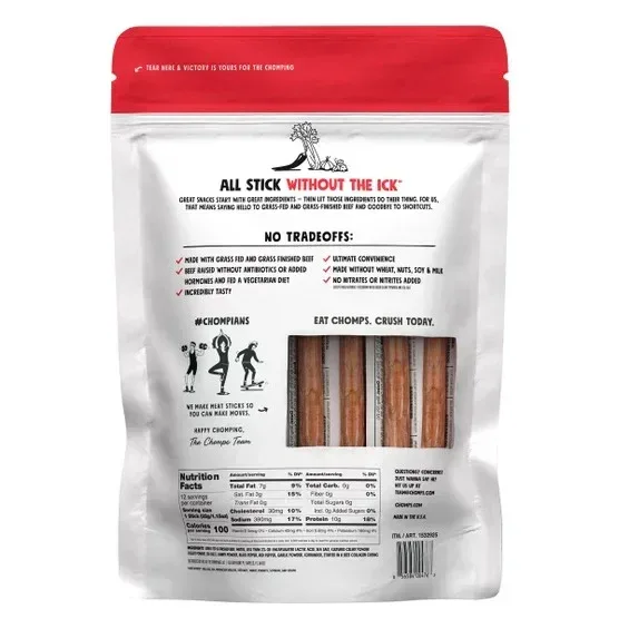 Chomps Original Beef Sticks, Mild, 12 Individually Wrapped Sticks - Image 2