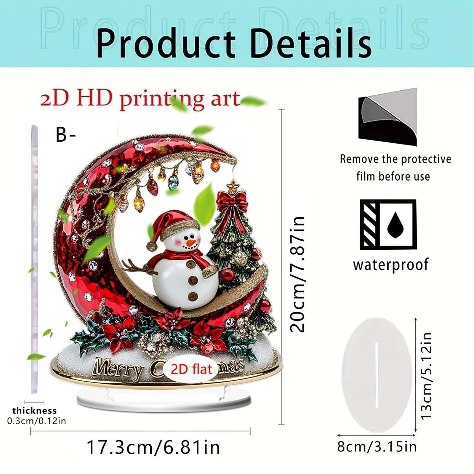Christmas Fireplace Decorations, Winter Table Decorations Table Christmas Decor, Christmas Decor Indoor Xmas Table Decorations(1PCS) - Image 4