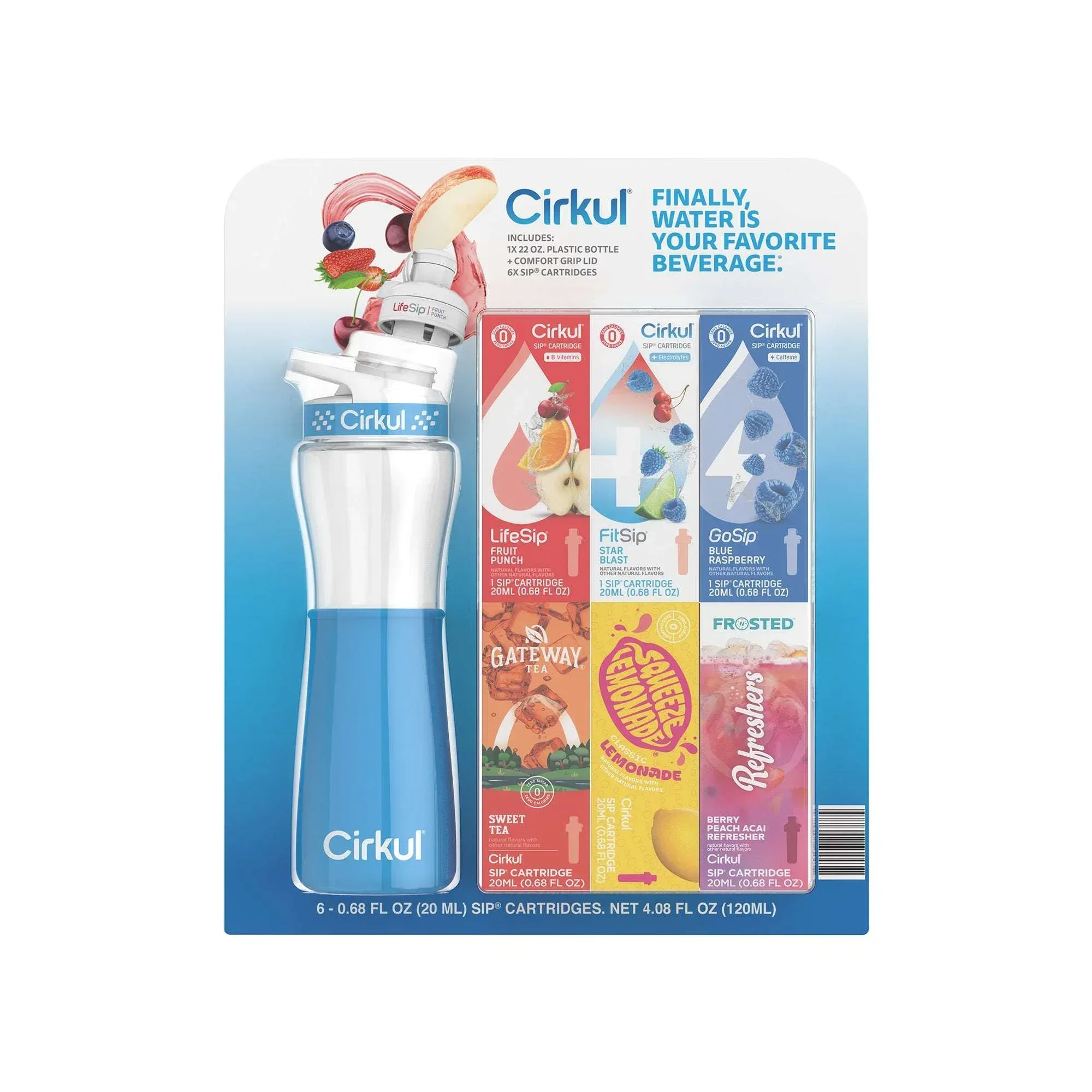 Cirkul 22 fl oz Plastic Bottle and Black Chill Sleeve Value Pack with 6 Flavor Cartridges - Image 10
