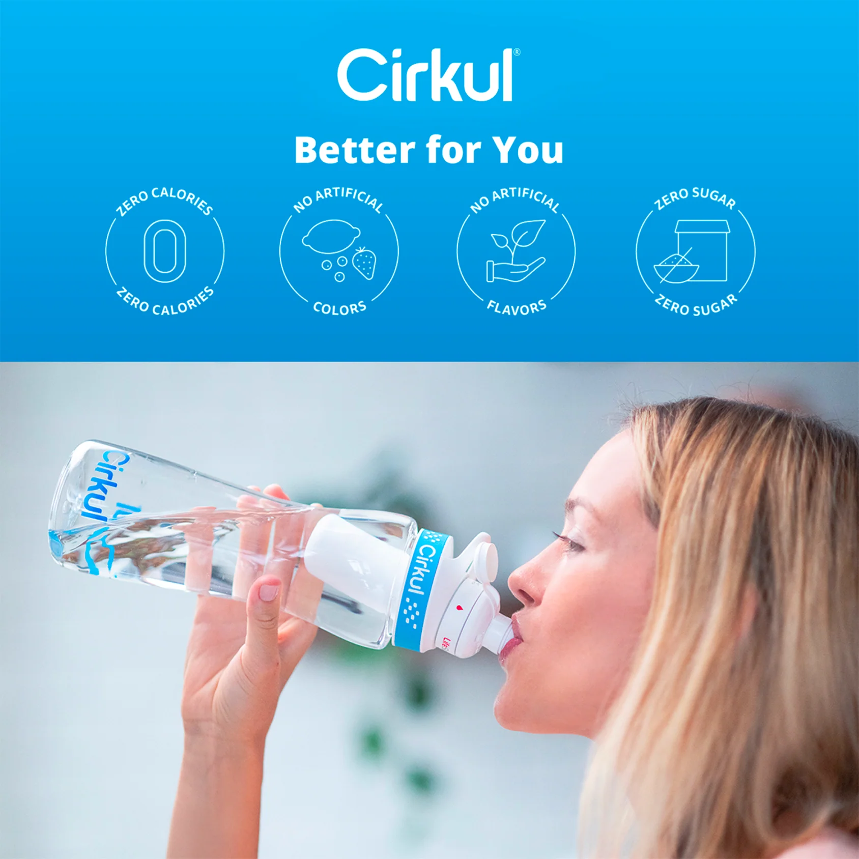 Cirkul 32oz Gray Plastic Bottle with Black Lid and Flavor Cartridge (GoSip Berry Blue Punch) - Image 7