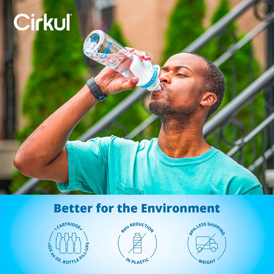 Cirkul 32oz Gray Plastic Bottle with Black Lid and Flavor Cartridge (GoSip Berry Blue Punch) - Image 8