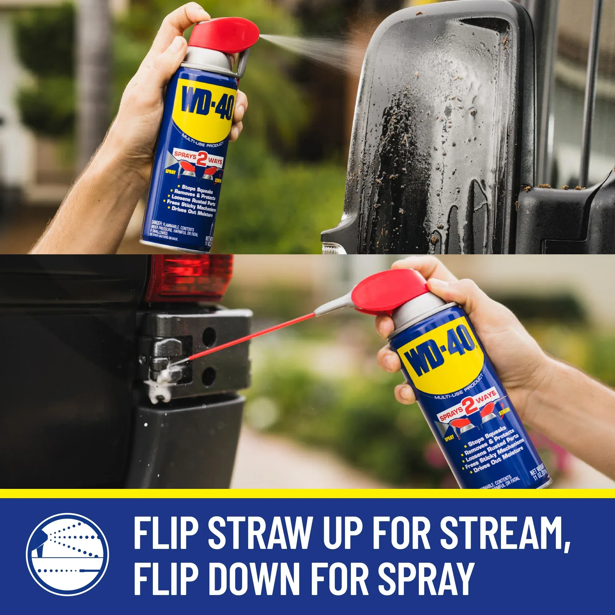 Classic WD-40 Formula, Multi-Purpose Lubricant Spray Smart Straw, 8 oz, Machine & Tool Lubricant - Image 2