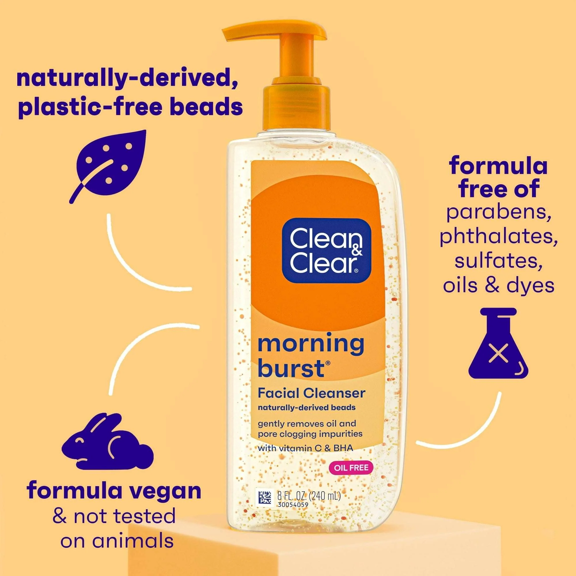 Clean & Clear Morning Burst Oil-Free Gentle Daily Acne Face Wash, 8 fl. oz - Image 3