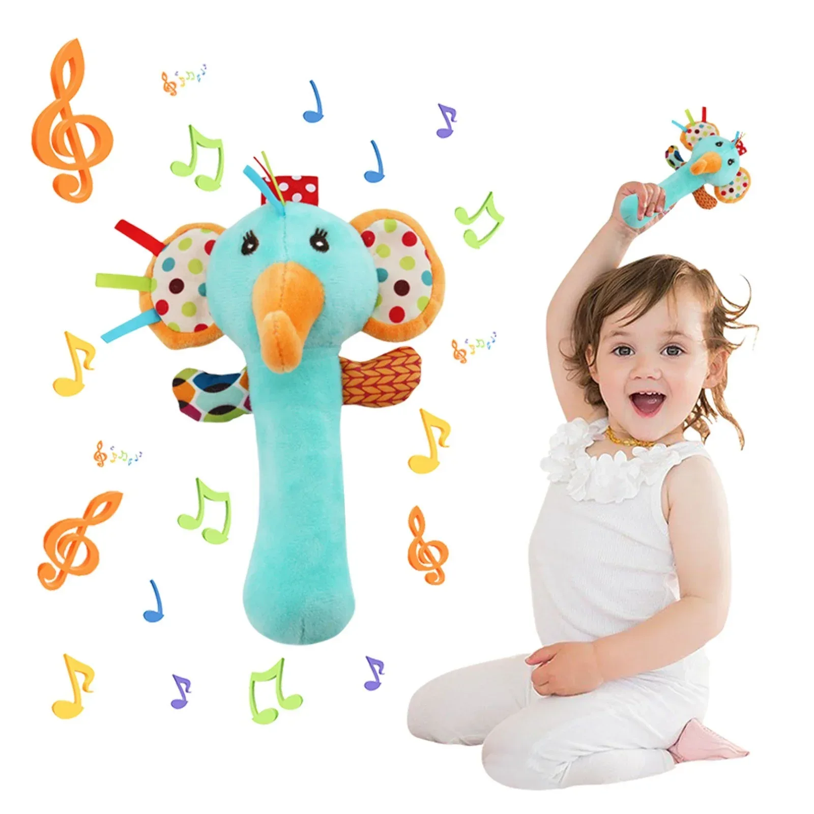 Clear!Tarmeek Baby Soft Rattles Shaker Teething for 0-6 Months Newborn,Infant Developmental Hand Grip Baby Cute Stuffed Animal Doll for 6-12 Months Toddlers,Birthday Gifts for Kids - Image 7
