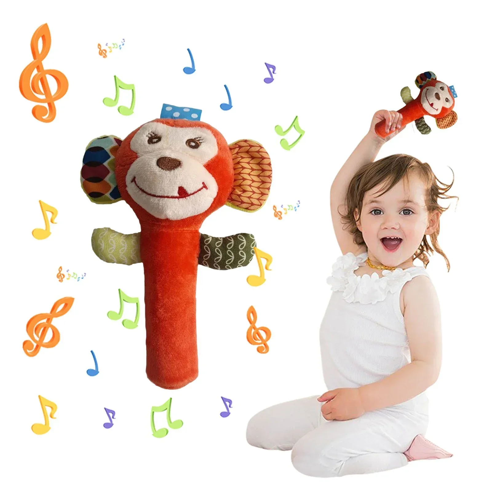Clear!Tarmeek Baby Soft Rattles Shaker Teething for 0-6 Months Newborn,Infant Developmental Hand Grip Baby Cute Stuffed Animal Doll for 6-12 Months Toddlers,Birthday Gifts for Kids - Image 8