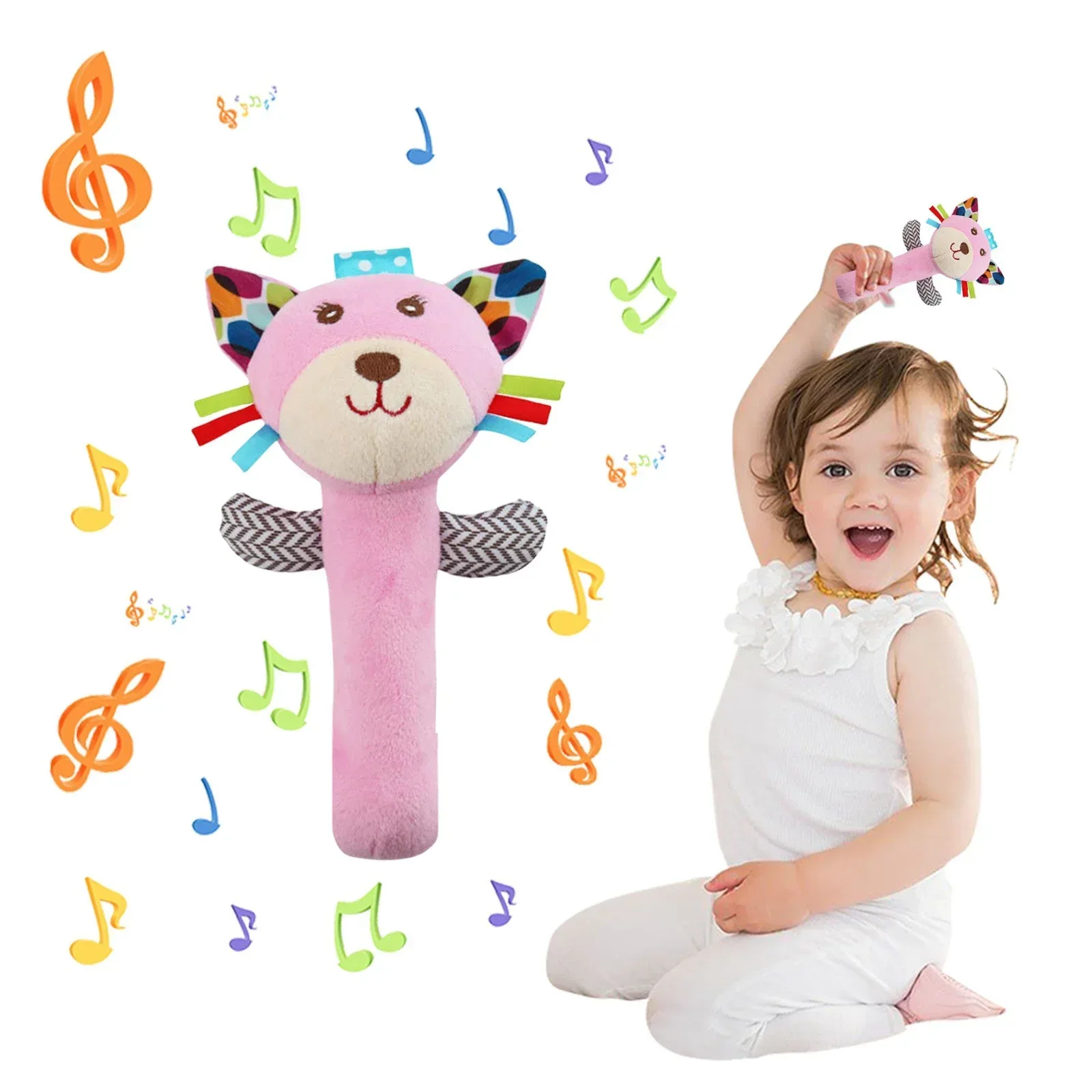 Clear!Tarmeek Baby Soft Rattles Shaker Teething for 0-6 Months Newborn,Infant Developmental Hand Grip Baby Cute Stuffed Animal Doll for 6-12 Months Toddlers,Birthday Gifts for Kids - Image 9