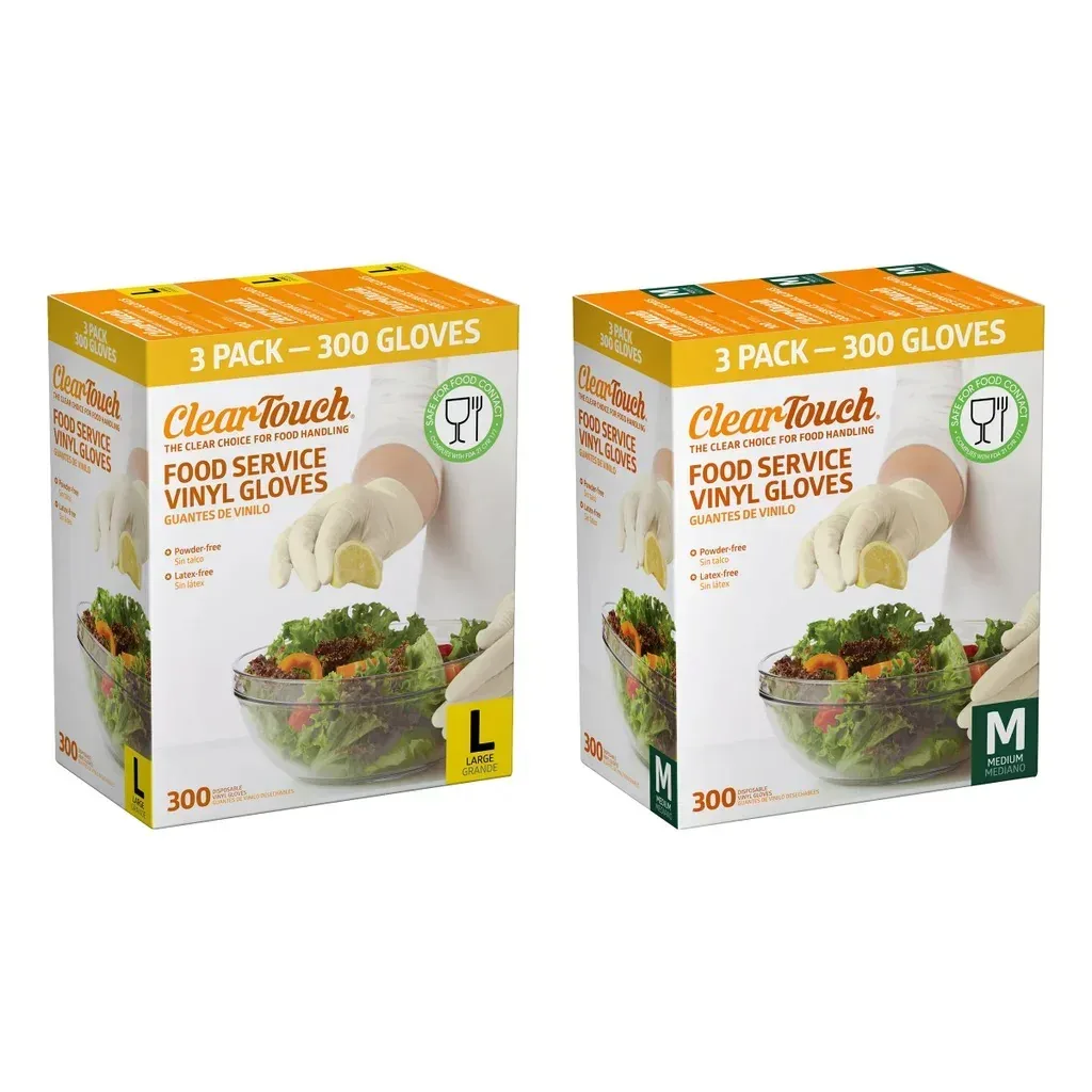 Clear-Touch Vinyl Food Service Gloves, 100-count, 3-pack - Image 2