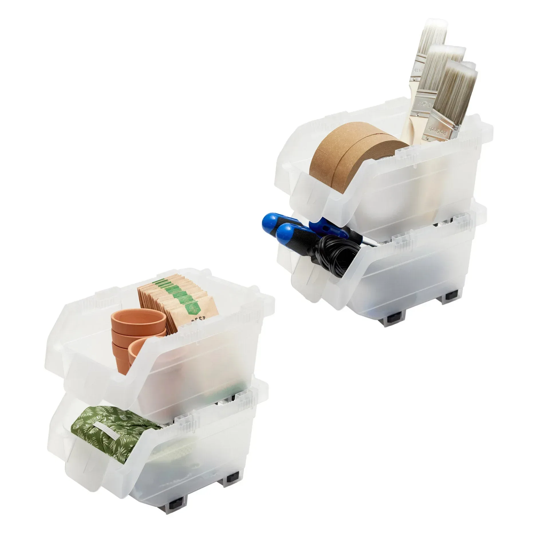 Clearly Stacking Storage Bins, 16-pack - Image 4