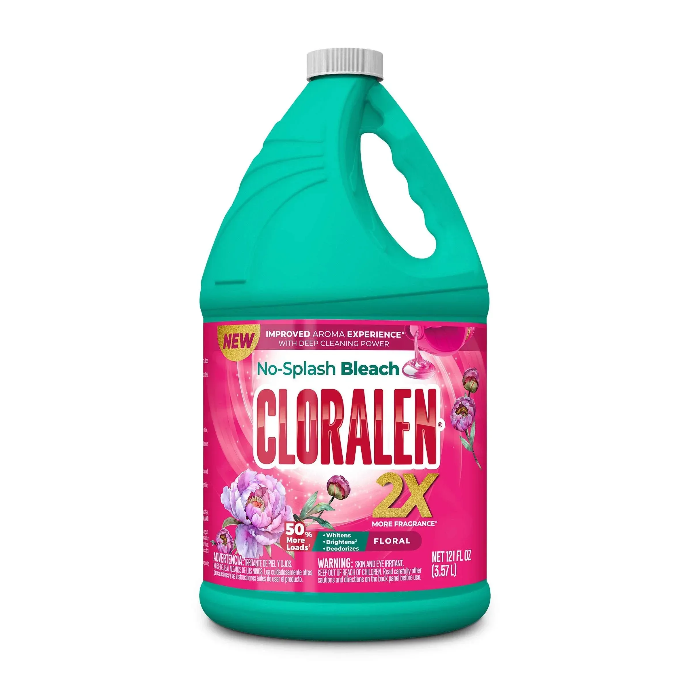 Cloralen No-Splash Liquid Scented Bleach, All Purpose Cleaner - Floral Scent, 121 fl oz