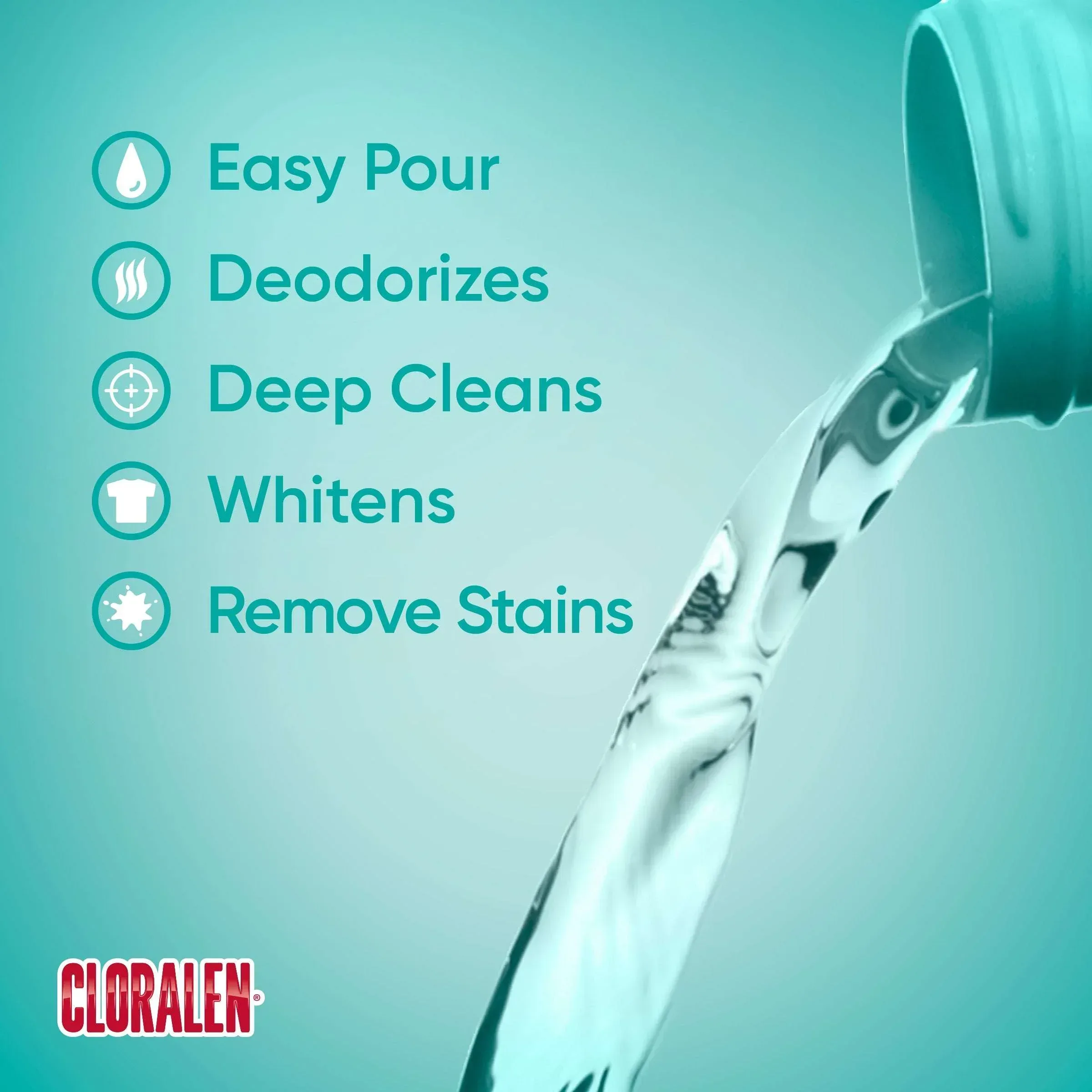 Cloralen No-Splash Liquid Scented Bleach, All Purpose Cleaner - Floral Scent, 121 fl oz - Image 3