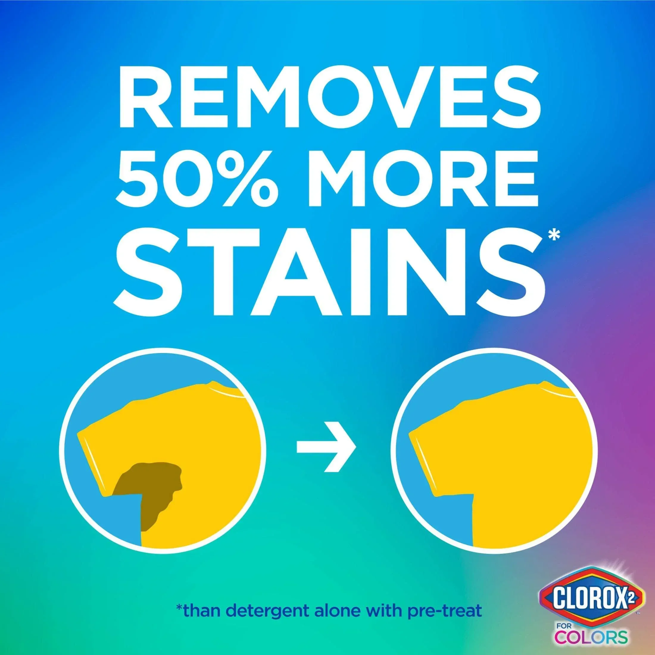 Clorox 2 for Colors Laundry Stain Remover and Color Booster Pods, Regular, 25.4 oz, 40 Count - Image 4