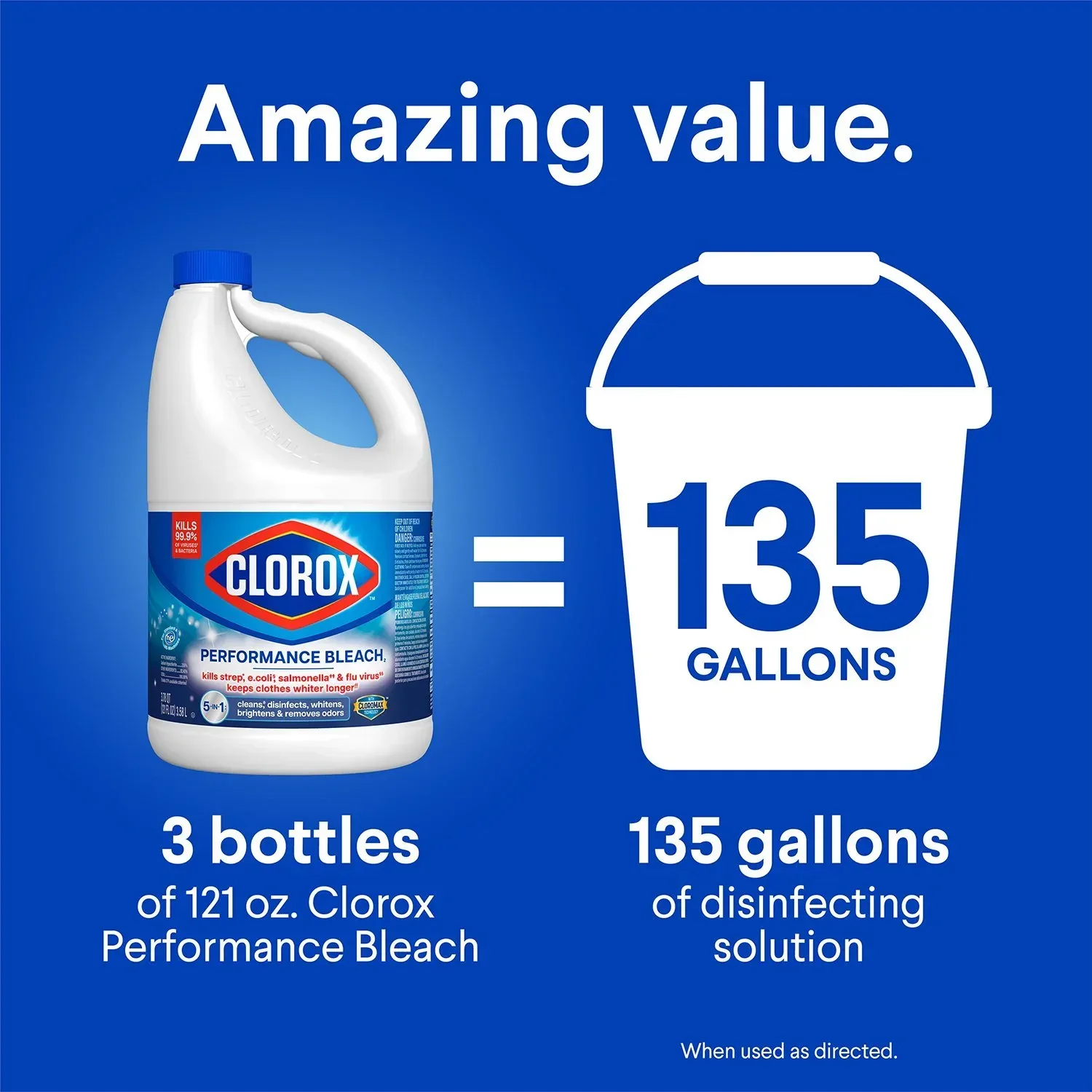 Clorox Performance Bleach, 3 ct., 363 fl. oz. - Image 8