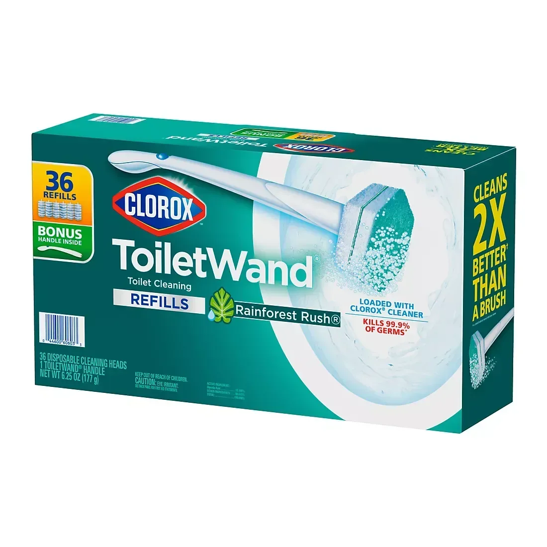 Clorox ToiletWand Disposable Cleaning System with Bonus Handle, Rainforest Rush, 36 Pad Refills - Image 2