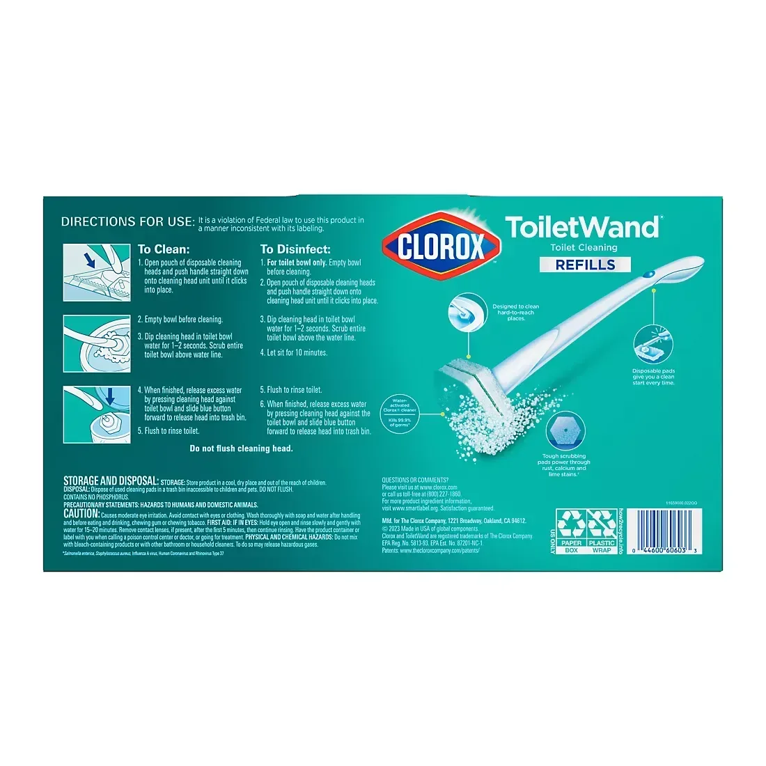 Clorox ToiletWand Disposable Cleaning System with Bonus Handle, Rainforest Rush, 36 Pad Refills - Image 3