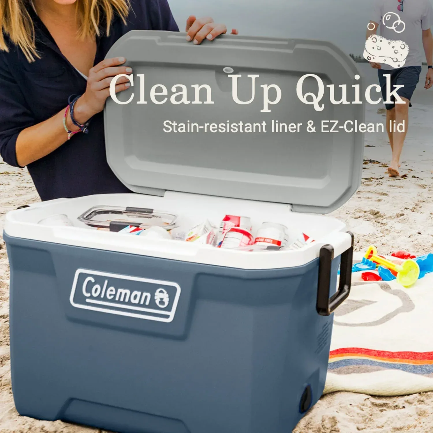 Coleman 52 qt Hard Sized Cooler / Ice Chest, 316 Series, Lakeside Blue - Image 7