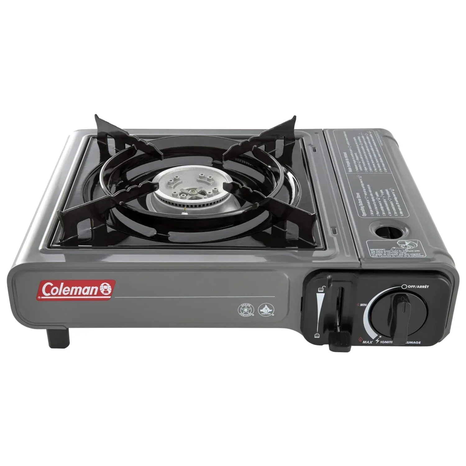 Coleman Tabletop Portable Butane Gas Camping Stove, 1 Burner, Gray - Image 2