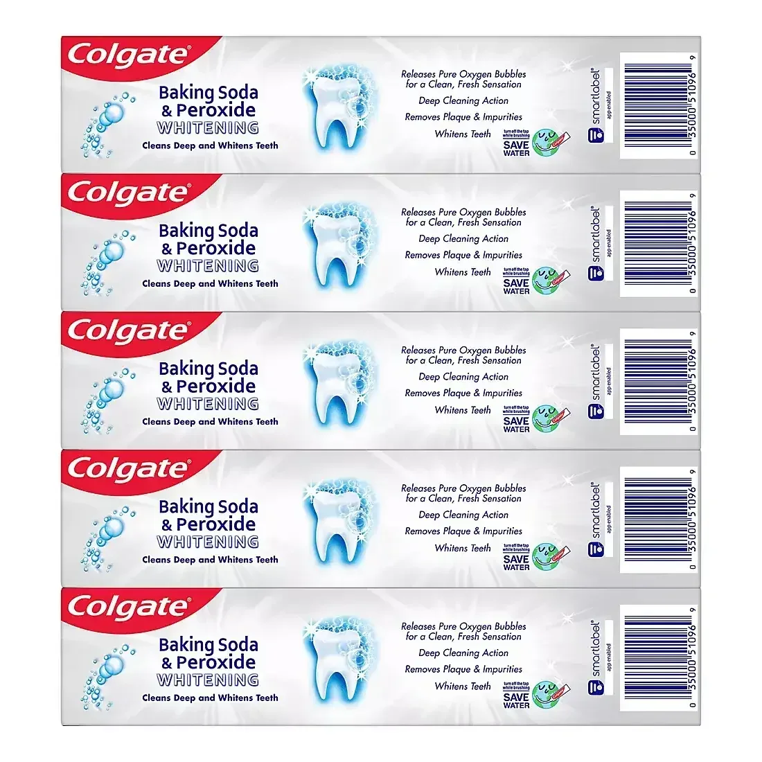 Colgate Baking Soda and Peroxide Whitening Toothpaste, 5 pk./8 oz. - Brisk Mint - Image 2