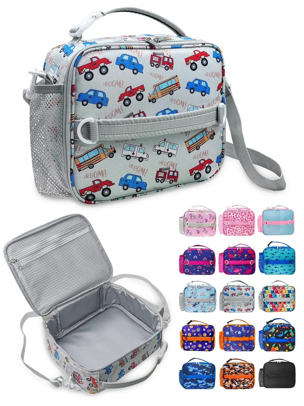 ComfiTime Lunch Bag for Kids – Insulated Lunch Box for Girls and Boys, Cute Reusable Cooler Bag with Zipper Pockets, Bottle Holder, Padded Handles and Shoulder Strap (Blue Camouflage) - Image 27