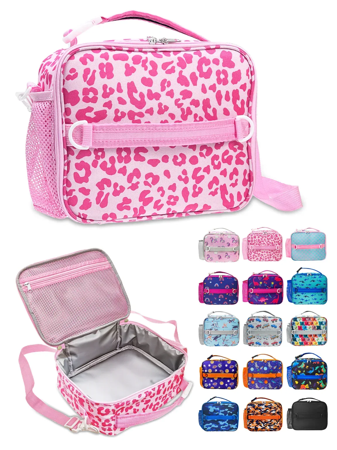 ComfiTime Lunch Bag for Kids – Insulated Lunch Box for Girls and Boys, Cute Reusable Cooler Bag with Zipper Pockets, Bottle Holder, Padded Handles and Shoulder Strap (Blue Camouflage) - Image 37