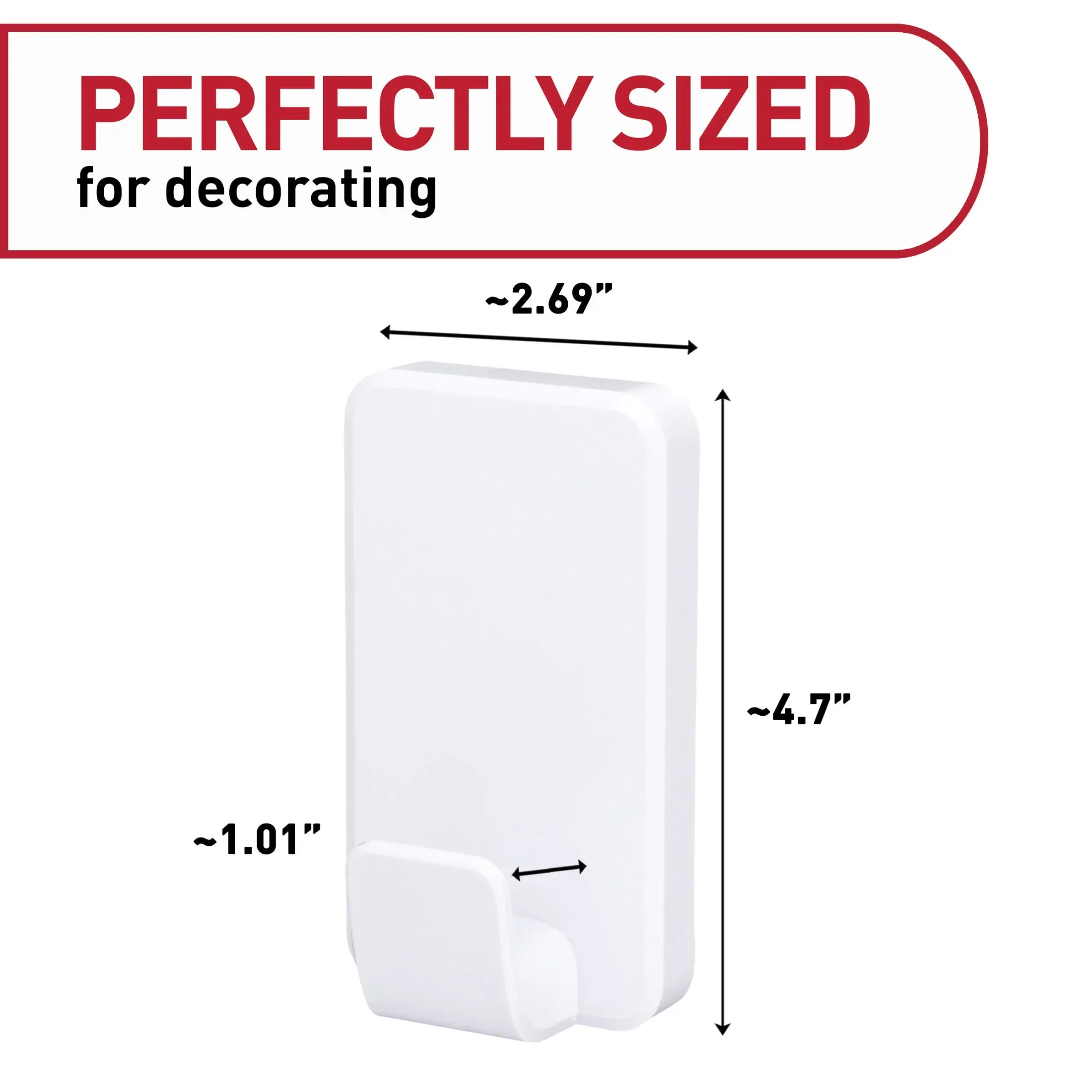 Command 15 lb XL Heavyweight Hook, White, 1 Wall Hook, Damage-Free Hanging - Image 2
