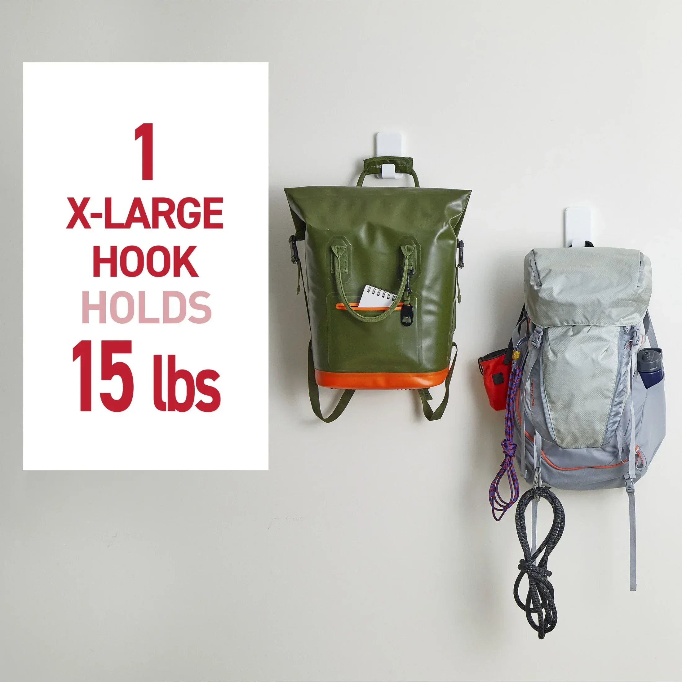 Command 15 lb XL Heavyweight Hook, White, 1 Wall Hook, Damage-Free Hanging - Image 6