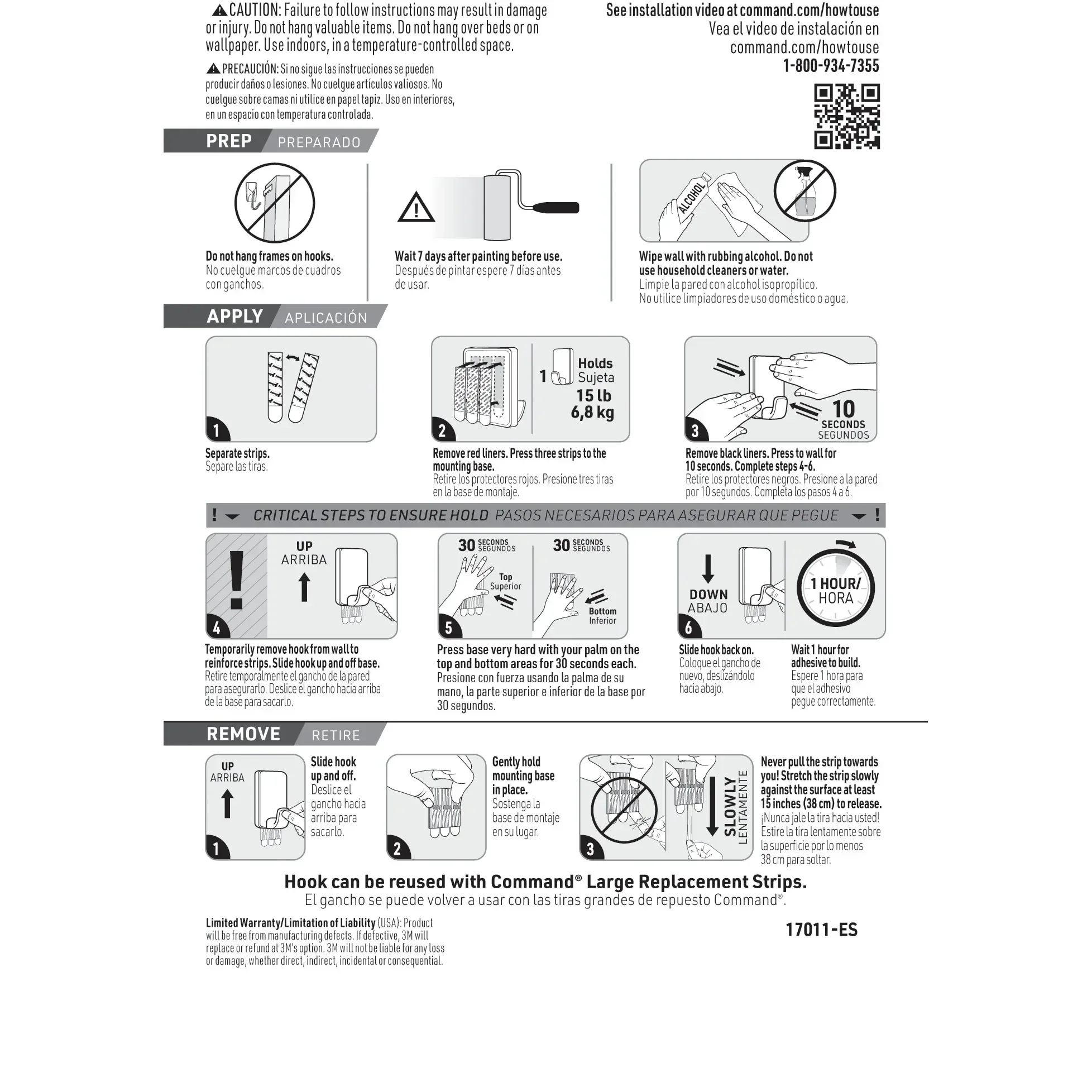 Command 15 lb XL Heavyweight Hook, White, 1 Wall Hook, Damage-Free Hanging - Image 8