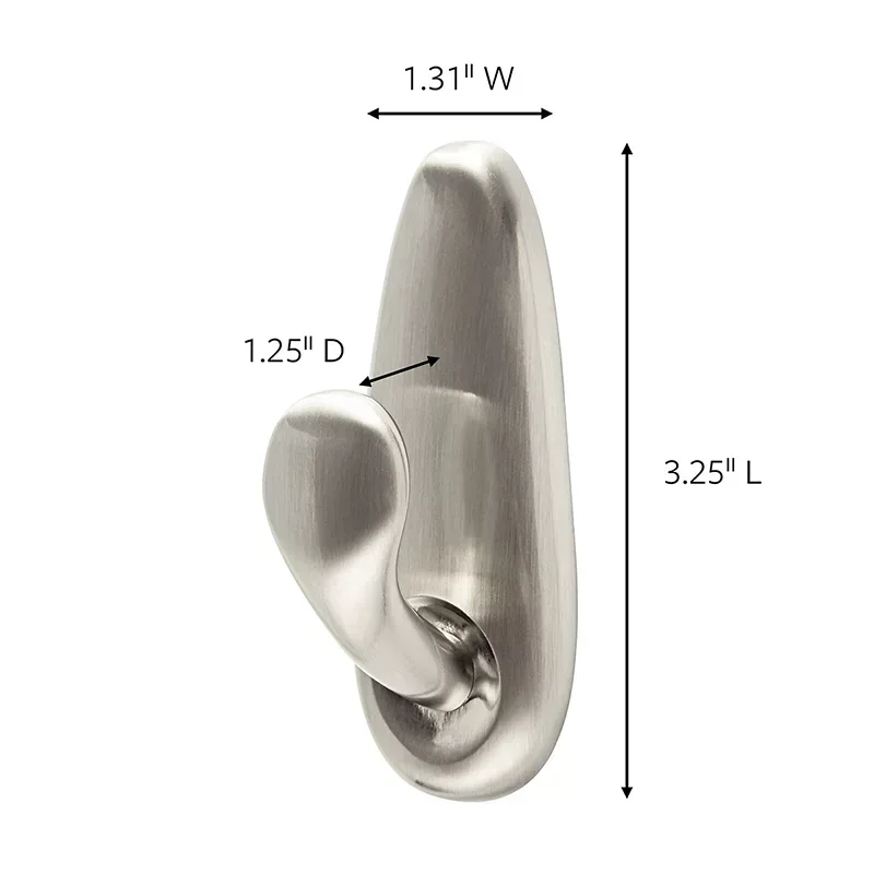 Command Damage-Free Hanging Metal Hooks, 2 pk. - Brushed Metal - Image 5