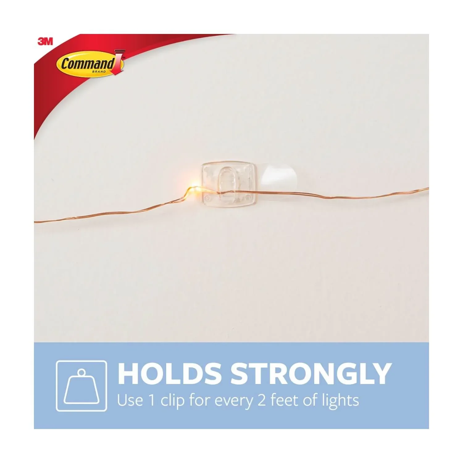 Command Decorating Clips, Clear, 20 Wall Hooks - Image 3