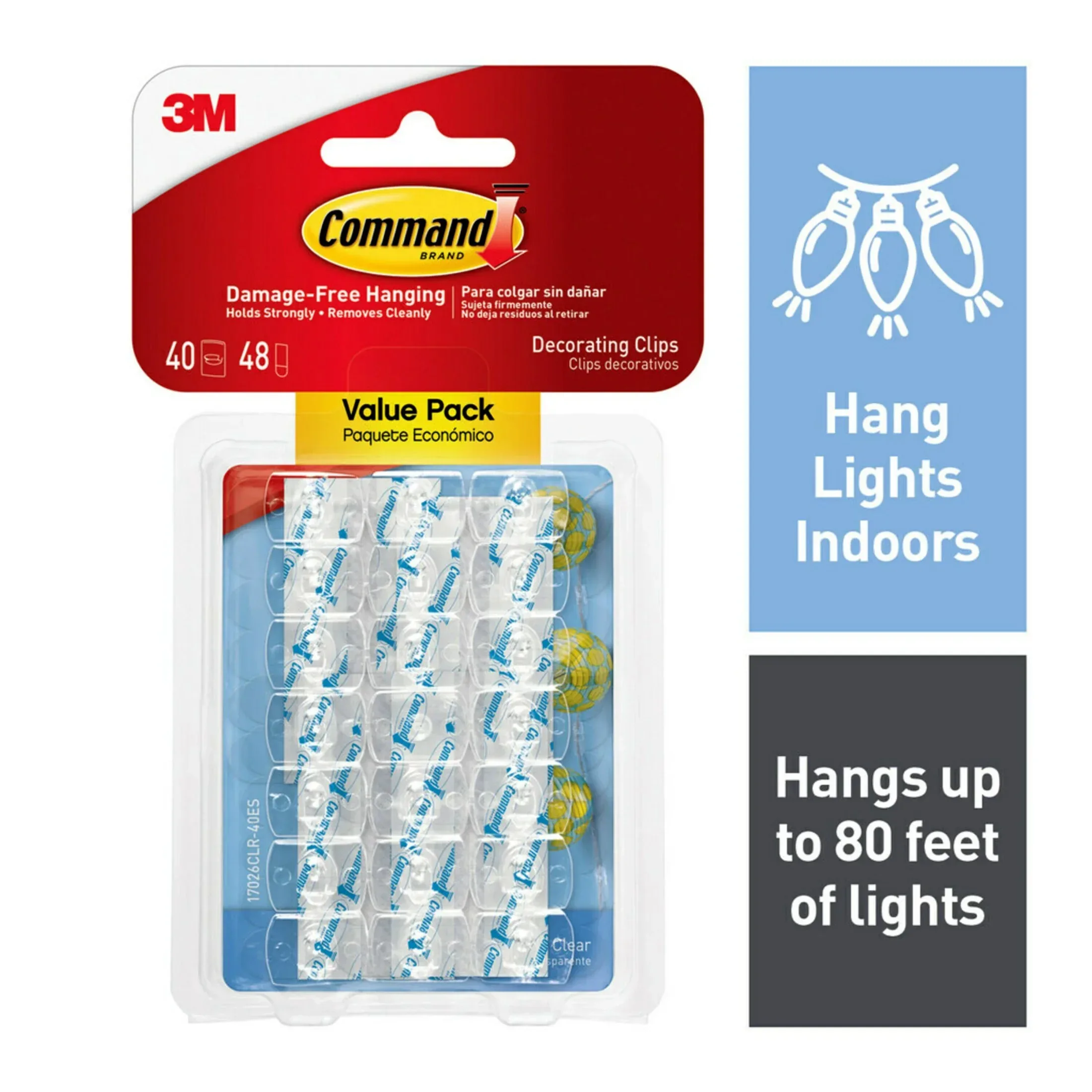 Command Decorating Clips, Clear, 20 Wall Hooks - Image 9