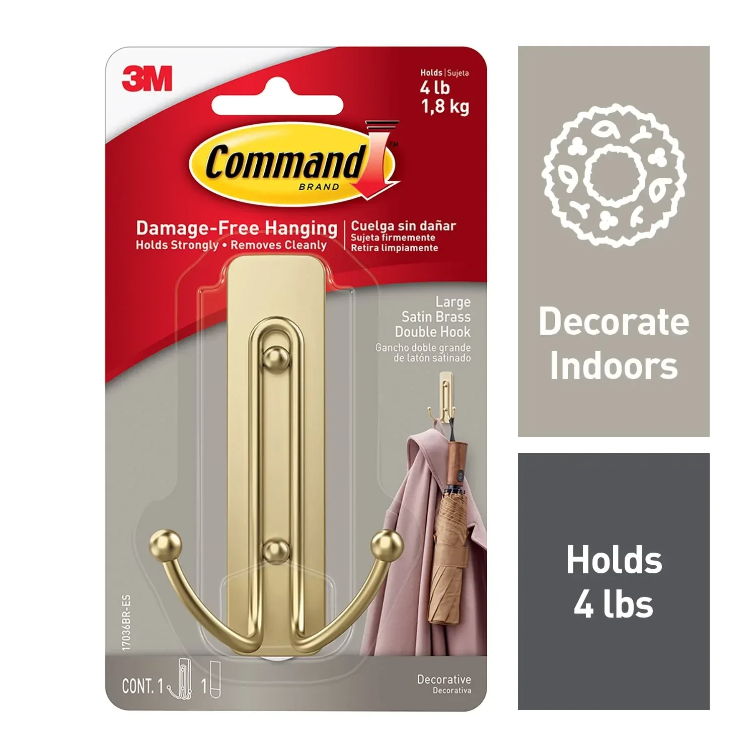 Command Large Double Wall Hooks, Black, Damage Free Decorating, 1 Hook - Image 8
