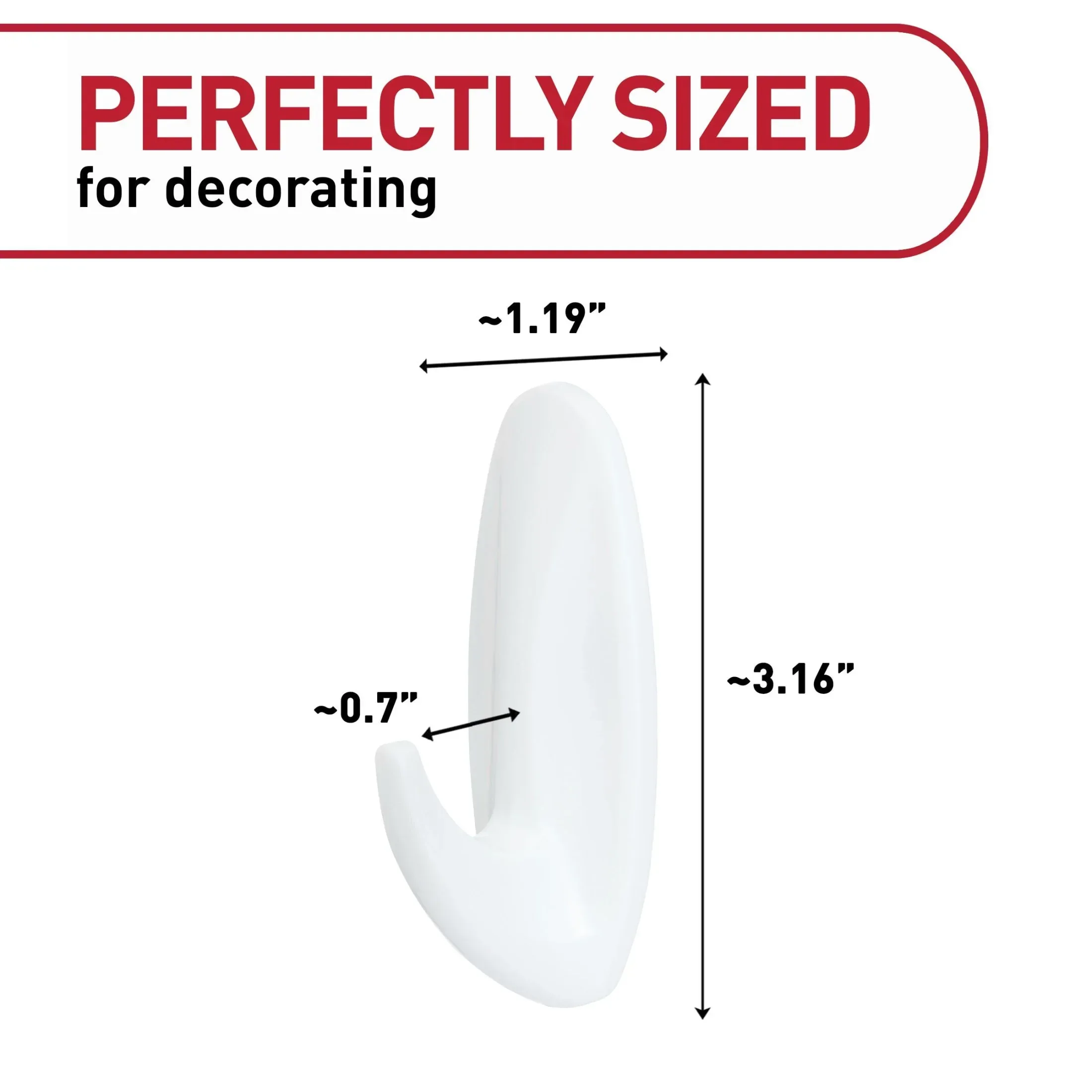 Command Medium Designer Hooks, White, 2 Wall Hooks - Image 2