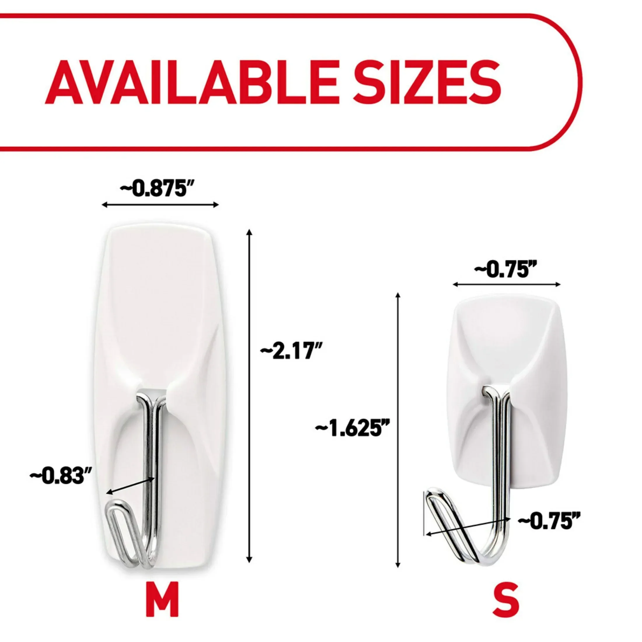 Command Small Wire Toggle Hooks, White, Damage Free Organizing, 3 Hooks and 4 Strips - Image 2