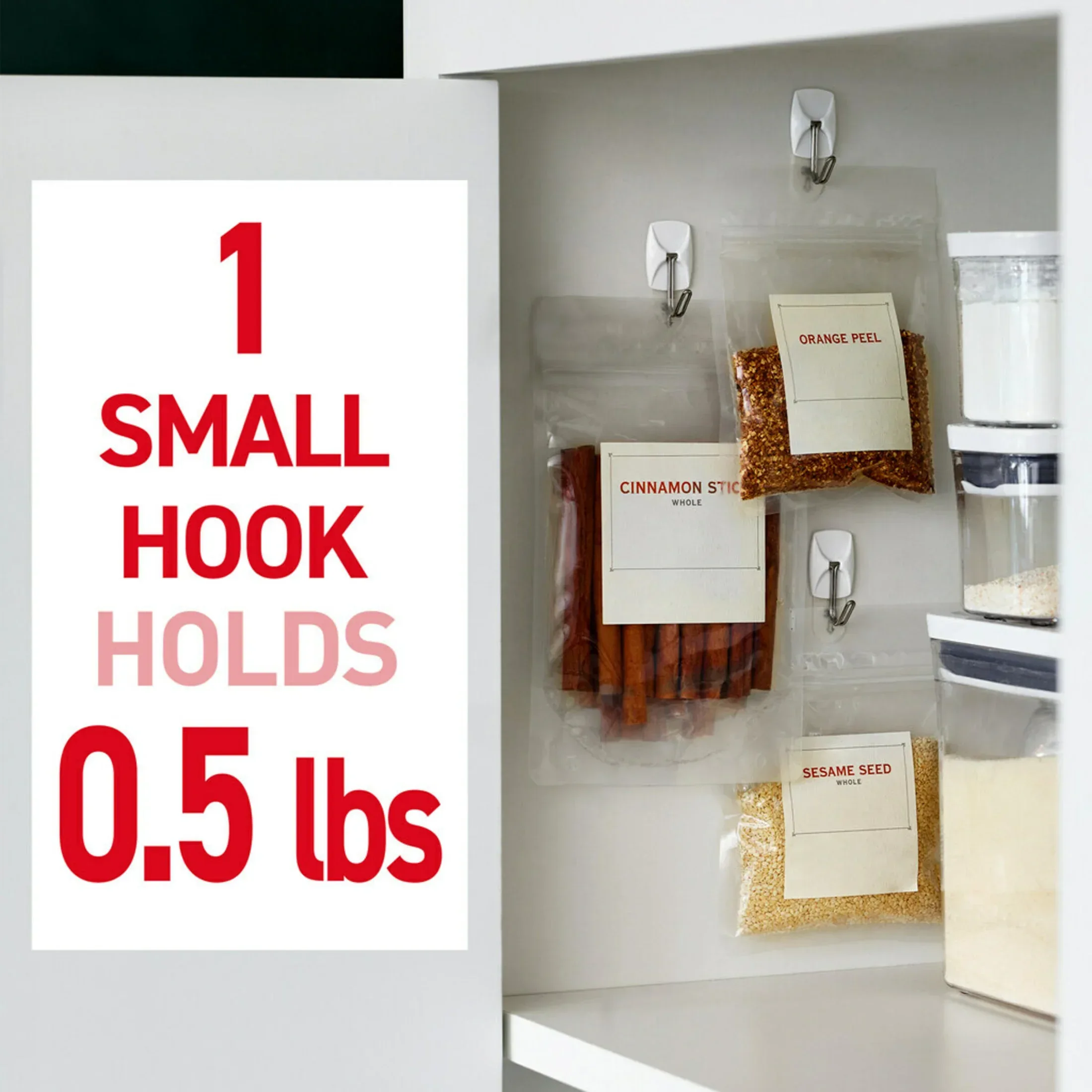 Command Small Wire Toggle Hooks, White, Damage Free Organizing, 3 Hooks and 4 Strips - Image 3