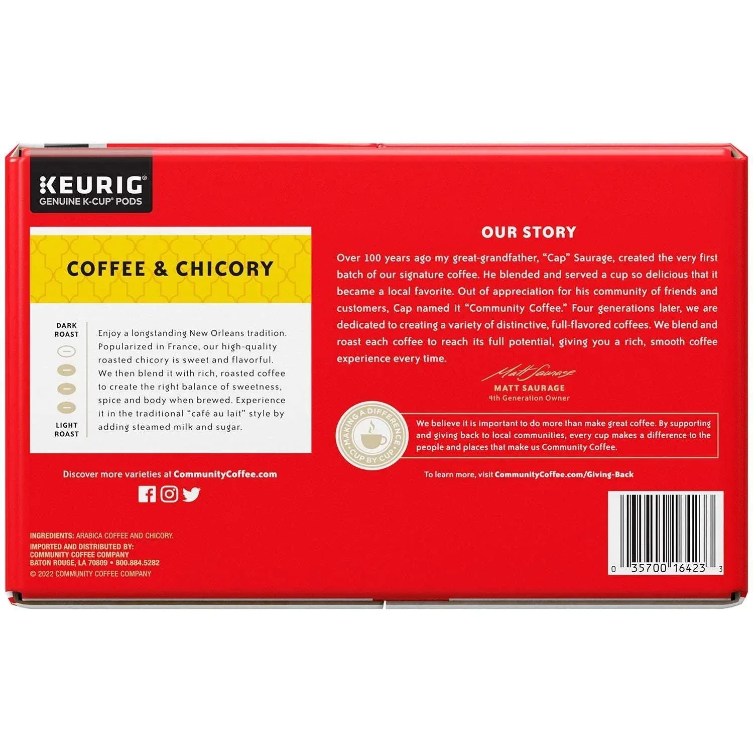 Community Coffee Coffee and Chicory Medium-Dark Roast Single Serve 72 ct. - Image 3